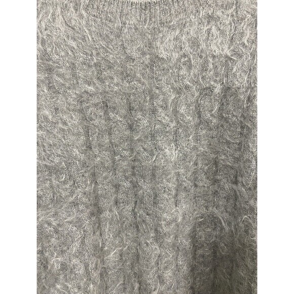 J.Crew Brushed cashmere shrunken cable-knit crewneck Long Sleeve sweater Size M - Picture 6 of 9